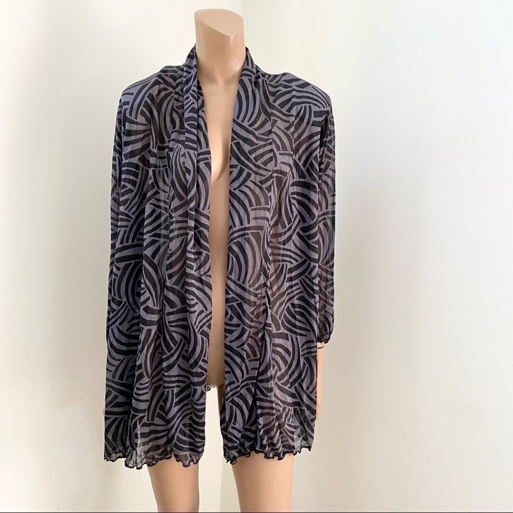 Oscar de la Renta Vintage Print Swim Cover Up M